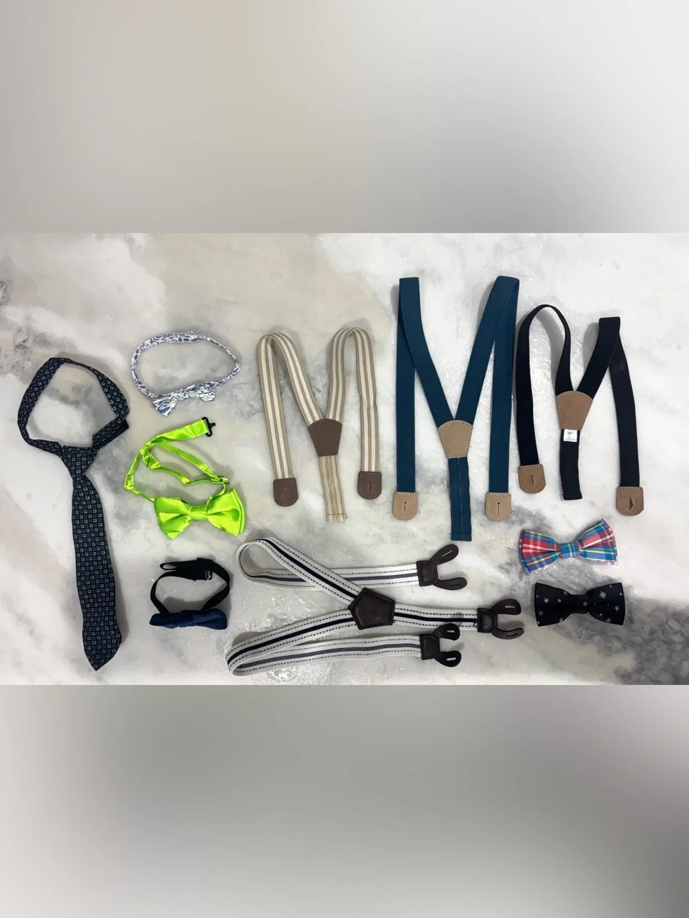 Baby / Toddler Boy Bundle: Suspenders, bow ties and tie